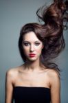 Photo Of Beautiful Woman With Magnificent Hair Stock Photo