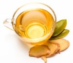 Healthy Ginger Tea Indicates Teacup Fresh And Herbal Stock Photo