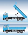 Side View Of Big Dump Truck Stock Photo