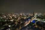 Scenic Of Hamburg Night Cityscape Stock Photo