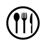 Restaurant Symbol Of Cutlery In A Circle Symbol Icon  Illu Stock Photo