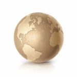 Golden Globe 3d Illustration North And South America Map Stock Photo