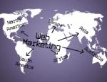 Web Marketing Represents Selling Advertising And Network Stock Photo