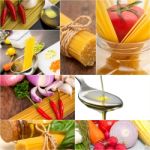 Healthy Vegetarian Vegan Food Collage Stock Photo