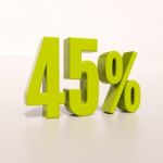 Percentage Sign, 45 Percent Stock Photo