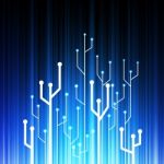 Circuit Board Tree Background Stock Photo