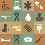 Medical Sticker Icons Set, . Illustration Stock Photo