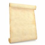 Old Blank Antique Scroll Paper Isolated On White Background Stock Photo