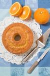 Homemade Orange Cake Stock Photo