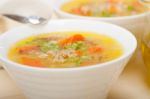 Syrian Barley Broth Soup Aleppo Style Stock Photo