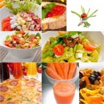 Healthy Vegetarian Vegan Food Collage Stock Photo