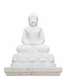 Marble Buddha Sculpture Isolated On White Stock Photo