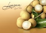 Longan On Orange Solid Background Stock Photo