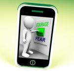 Courage Fear Switch Shows Afraid Or Courageous Stock Photo