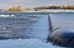 Beautiful Background With Small Waterfalls Close To The Amazing Niagara Falls Stock Photo