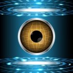 Abstract Technology Digital Circle With Eye Globe  Illustr Stock Photo