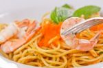 Seafood Pasta Stock Photo