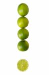 Limes In A Row Stock Photo