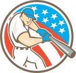 American Baseball Player Batting Circle Cartoon Stock Photo