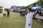 Bangkok, Thailand - Nov 2016: In The Nov 23, 2016. Youth Soccer Match, In Pieamsuwan Elementary School Stock Photo