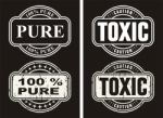 Business Set Stamps Pure And Toxic Stock Photo