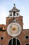 Sun Clock On A Building In Venice Stock Photo