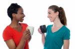 Casual Women Enjoying Coffee Stock Photo