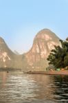 Karst Mountains Along The Li River Near Yangshuo, Guangxi Provin Stock Photo