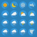 Weather Flat Icon Set Stock Photo