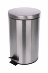 Top Side Of Closed Trash Can Scratch Surface On White Background Stock Photo