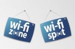 Wifi hanging tag Stock Photo