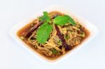 Thai Style Spicy Bamboo Shoot Salad Stock Photo