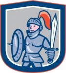 Knight Shield Sword Shield Cartoon Stock Photo