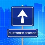 Customer Service Represents Help Desk And Advertisement Stock Photo