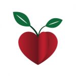 Heart Love Young Plant Flat Icon  Illustration Stock Photo