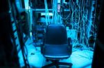 Chair In The Server Room  Stock Photo