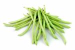 Green Beans On White Background Stock Photo