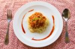 Spaghetti With Tomato Sauce Stock Photo