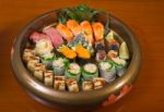 Fresh Sushi Choice Combination Assortment Selection Stock Photo