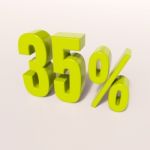 Percentage Sign, 35 Percent Stock Photo