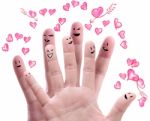 Finger Smiley With Love  Stock Photo