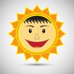 Smile Sun On White Background Stock Photo