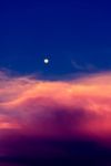 Sky In Twilight Time With Moon Stock Photo