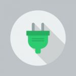 Eco Flat Icon. Electric Plug Stock Photo