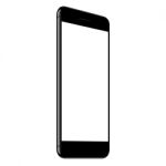 Mock Up Phone White Screen Perspective View Stock Photo