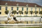 Danube, Inn, And Enns Statues At The Schonbrunn Palace In Vienna Stock Photo