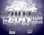 Twenty Seventeen Represents Happy New Year And Celebrate Stock Photo