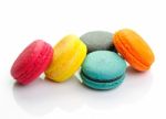 Colorful Macarons Isolated On White Backrgound Stock Photo