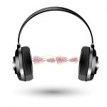 Headphone With Waves Stock Photo