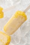 Passion Fruit  Popsicle Yummy Fresh Summer Fruit Sweet Dessert Still Life Stock Photo